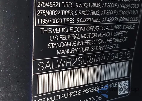 2021 Land Rover Range Rover Sport Hse Silver Edition Mhev from USA, damaged, VIN SALWR2SU8MA794315